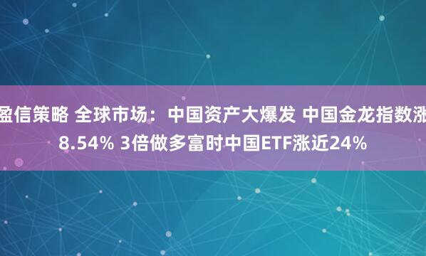 盈信策略 全球市场：中国资产大爆发 中国金龙指数涨8.54% 3倍做多富时中国ETF涨近24%